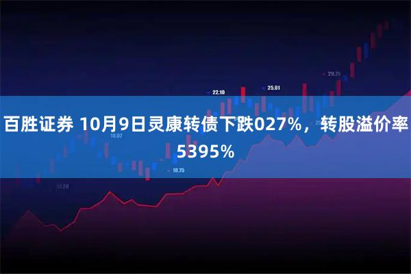 百胜证券 10月9日灵康转债下跌027%，转股溢价率5395%